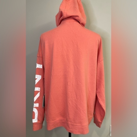 DKNY Long Logo Sleeve Drawstring Hoodie - Picture 3 of 8